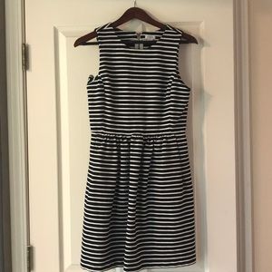 J. Crew Black & White Striped Dress